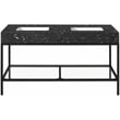 Maklaine Contemporary Black Artificial Marble Bathroom Vanity