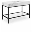 Maklaine Contemporary White Artificial Marble Bathroom Vanity