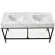 Maklaine Contemporary White Artificial Marble Bathroom Vanity