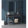 Maklaine Contemporary Black Artificial Marble Bathroom Vanity