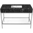 Maklaine Contemporary Black Artificial Marble Bathroom Vanity