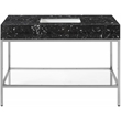 Maklaine Contemporary Black Artificial Marble Bathroom Vanity