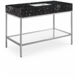Maklaine Contemporary Black Artificial Marble Bathroom Vanity