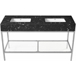 Maklaine Contemporary Black Artificial Marble Bathroom Vanity