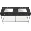 Maklaine Contemporary Black Artificial Marble Bathroom Vanity