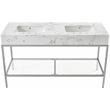 Maklaine Contemporary White Artificial Marble Bathroom Vanity