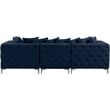 Maklaine Modern / Contemporary Navy Finish Velvet Modular Sofa