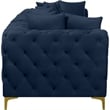 Maklaine Modern / Contemporary Navy Finish Velvet Modular Sofa
