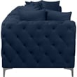 Maklaine Modern / Contemporary Navy Finish Velvet Modular Sofa