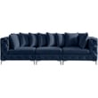 Maklaine Modern / Contemporary Navy Finish Velvet Modular Sofa