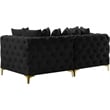 Maklaine Modern / Contemporary Black Finish Velvet Modular Sofa