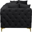 Maklaine Modern / Contemporary Black Finish Velvet Modular Sofa