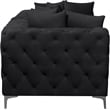 Maklaine Modern / Contemporary Black Finish Velvet Modular Sofa