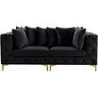 Maklaine Modern / Contemporary Black Finish Velvet Modular Sofa