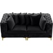 Maklaine Modern / Contemporary Black Finish Velvet Modular Sofa