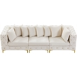 Maklaine Modern / Contemporary Cream Finish Velvet Modular Sofa
