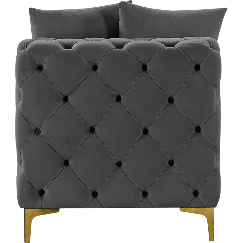 Maklaine Modern / Contemporary Grey Finish Velvet Armless Chair