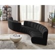 Maklaine Contemporary Black Boucle Fabric 6pc. Modular Sectional