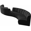 Maklaine Contemporary Black Boucle Fabric 6pc. Modular Sectional