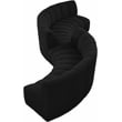 Maklaine Contemporary Black Boucle Fabric 6pc. Modular Sectional