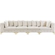 Maklaine Modern / Contemporary Cream Finish Velvet Modular Sofa