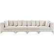 Maklaine Modern / Contemporary Cream Finish Velvet Modular Sofa