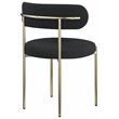 Maklaine Modern / Contemporary Black Boucle Fabric Dining Chair