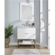 Maklaine Modern / Contemporary Rich White Finish Bathroom Vanity
