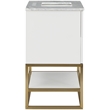 Maklaine Modern / Contemporary Rich White Finish Bathroom Vanity