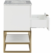 Maklaine Modern / Contemporary Rich White Finish Bathroom Vanity