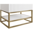 Maklaine Modern / Contemporary Rich White Finish Bathroom Vanity