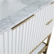 Maklaine Modern / Contemporary Rich White Finish Bathroom Vanity