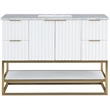 Maklaine Modern / Contemporary Rich White Finish Bathroom Vanity