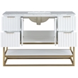 Maklaine Modern / Contemporary Rich White Finish Bathroom Vanity