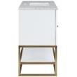 Maklaine Modern / Contemporary Rich White Finish Bathroom Vanity