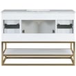 Maklaine Modern / Contemporary Rich White Finish Bathroom Vanity
