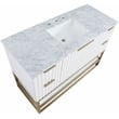 Maklaine Modern / Contemporary Rich White Finish Bathroom Vanity