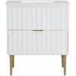 Maklaine Modern / Contemporary Rich White Finish Bathroom Vanity