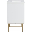 Maklaine Modern / Contemporary Rich White Finish Bathroom Vanity