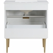 Maklaine Modern / Contemporary Rich White Finish Bathroom Vanity