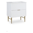 Maklaine Modern / Contemporary Rich White Finish Bathroom Vanity