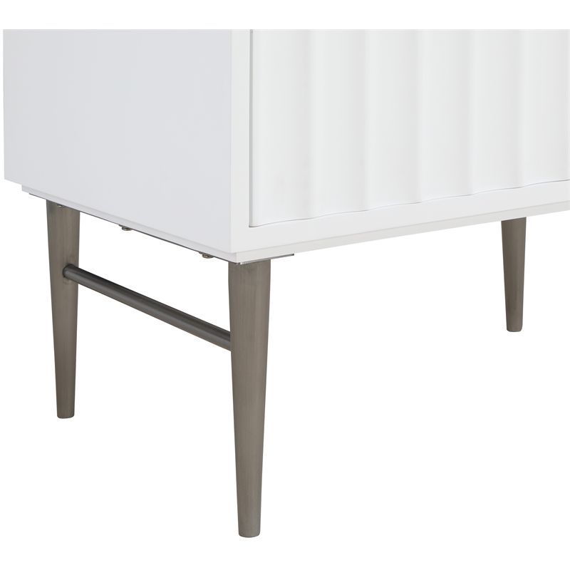 Maklaine Modern / Contemporary Rich White Finish Bathroom Vanity