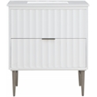 Maklaine Modern / Contemporary Rich White Finish Bathroom Vanity