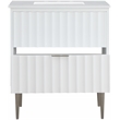 Maklaine Modern / Contemporary Rich White Finish Bathroom Vanity