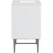 Maklaine Modern / Contemporary Rich White Finish Bathroom Vanity