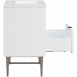 Maklaine Modern / Contemporary Rich White Finish Bathroom Vanity