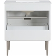Maklaine Modern / Contemporary Rich White Finish Bathroom Vanity