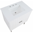 Maklaine Modern / Contemporary Rich White Finish Bathroom Vanity