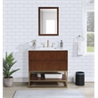 Maklaine Modern / Contemporary RichWalnut Finish Bathroom Vanity
