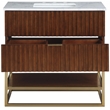 Maklaine Modern / Contemporary RichWalnut Finish Bathroom Vanity